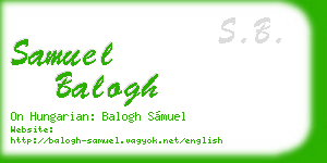 samuel balogh business card